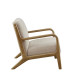 Cream Fabric & Elm Wood Finish Lounge Chair